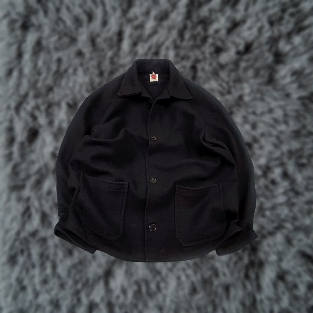 Gloverall VINTAGE Lancashire overall work Jacket XL Black Wool Chore Heavy Wool Jacket Men 90s Army City Classic 85 cm Length Pockets Wool Size US 36 / EU 52 - 1 Thumbnail