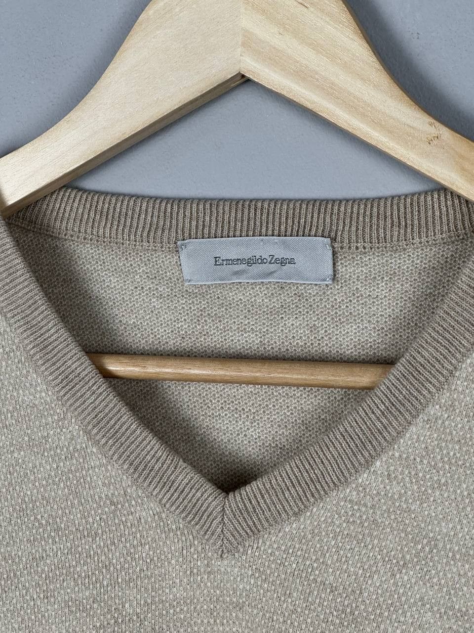 Ermenegildo Zegna Ermenegildo Zegna Beige Luxury Cashmere Sweater Size US L / EU 52-54 / 3 - 5 Thumbnail