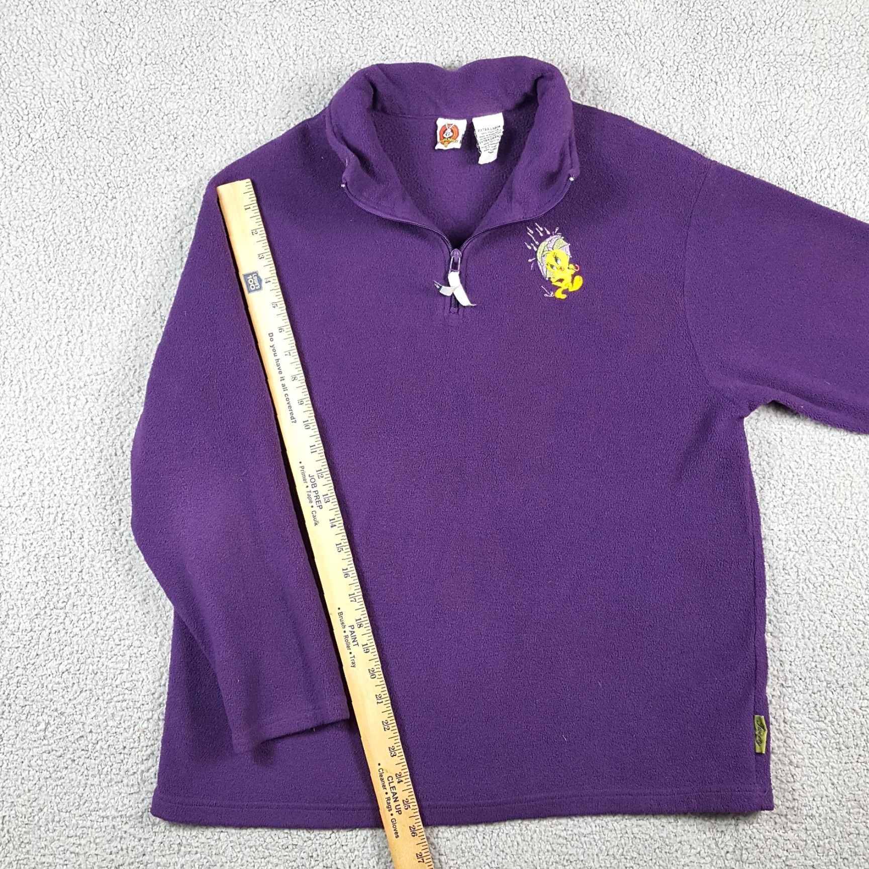 Vintage VINTAGE Looney Tunes Tweety Purple 1/4 Zip Fleece Women's XL Jacket Size XL / US 12-14 / IT 48-50 - 8 Thumbnail
