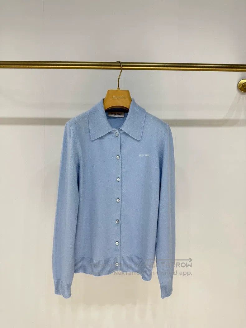Miu Miu Miu Miu 40 24 100% cashmere polo cardigan in autumn and win Size M / US 6-8 / IT 42-44 - 1 Thumbnail