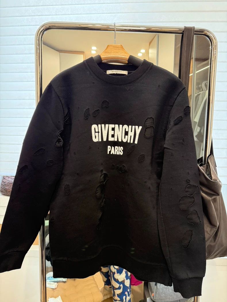 Givenchy Givenchy Torn Sweatshirt + Men's + Black 2505-Nextarrow Size US M / EU 48-50 / 2 - 1 Thumbnail