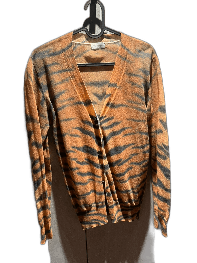 Dries Van Noten Dries Van Noten Tiger Print Transparent Cardigan Size US XS / EU 42 / 0 - 1 Thumbnail