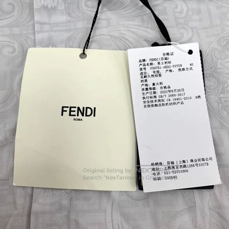 Fendi Fendi size 40 Grey logo pattern all-over print cotton colla Size US XS / EU 42 / 0 - 6 Thumbnail