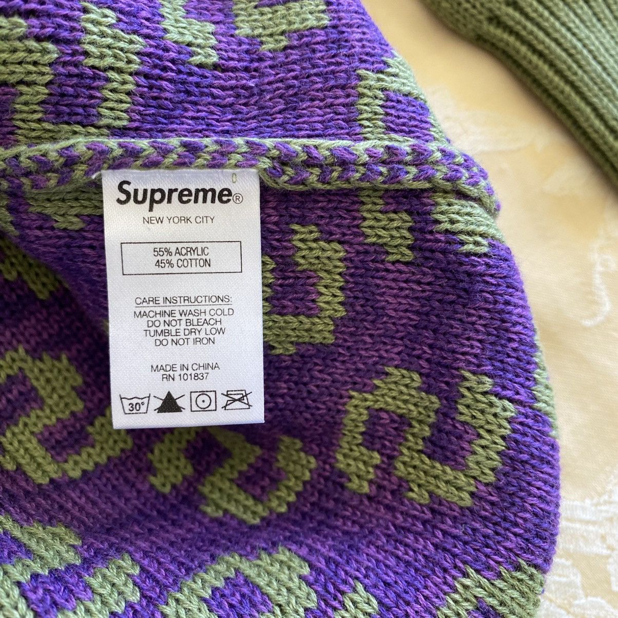 Supreme Supreme S Repeat Sweater Olive Purple 2021 Size US XL / EU 56 / 4 - 7 Thumbnail