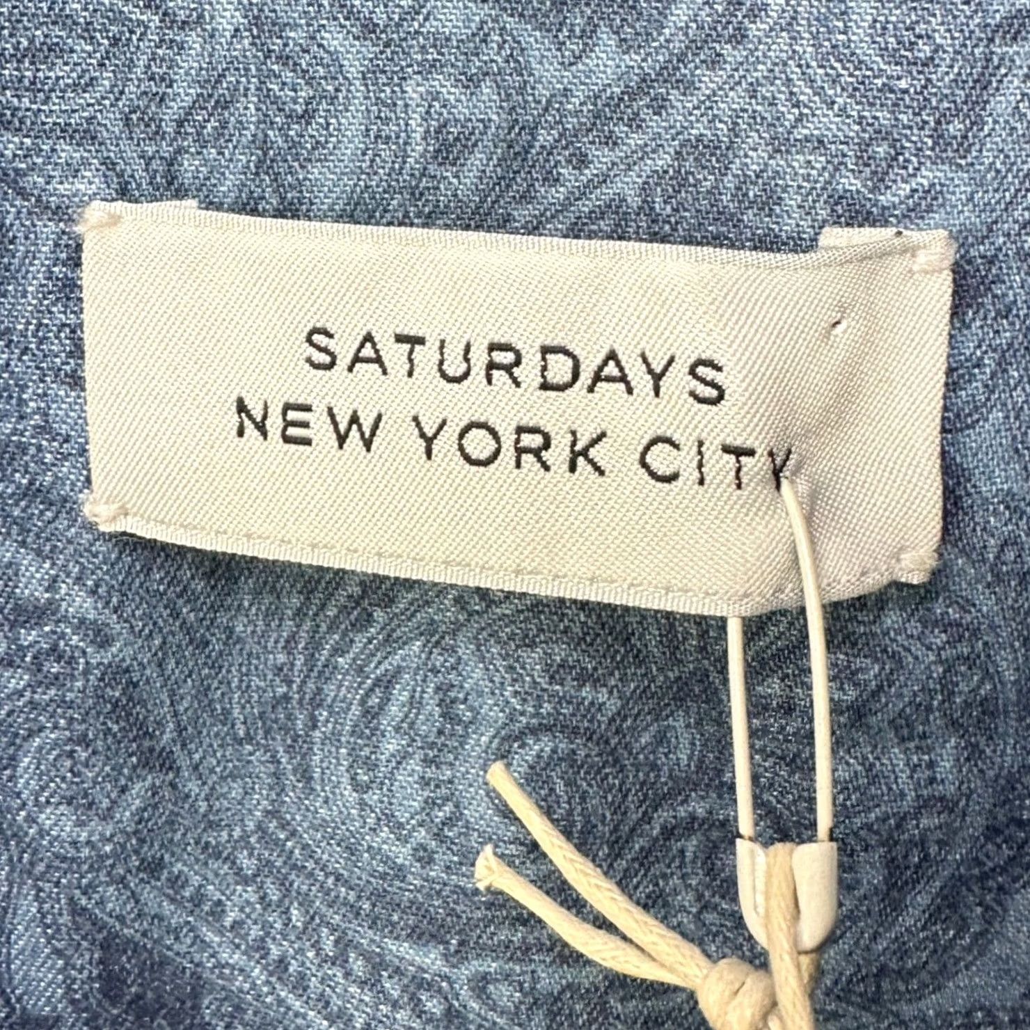 Saturdays NYC Saturdays NYC Shirt Paisley Blue Long Sleeve Button-Up Mens M Den​im Blue Pocket Size US M / EU 48-50 / 2 - 5 Thumbnail