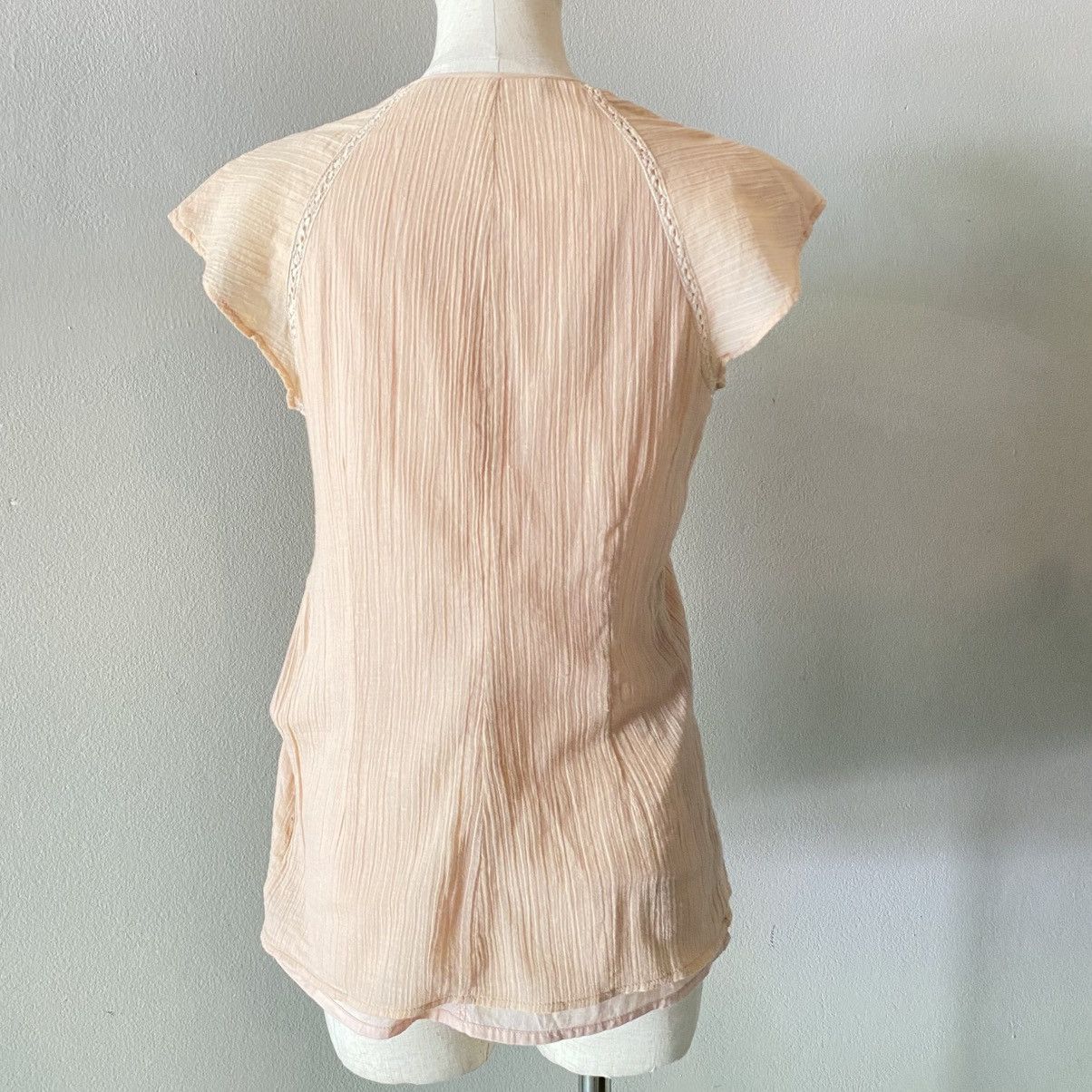 Isabel Marant Isabel Marant Peach Pleated Cap Sleeve Blouse Size S / US 4 / IT 40 - 4 Thumbnail
