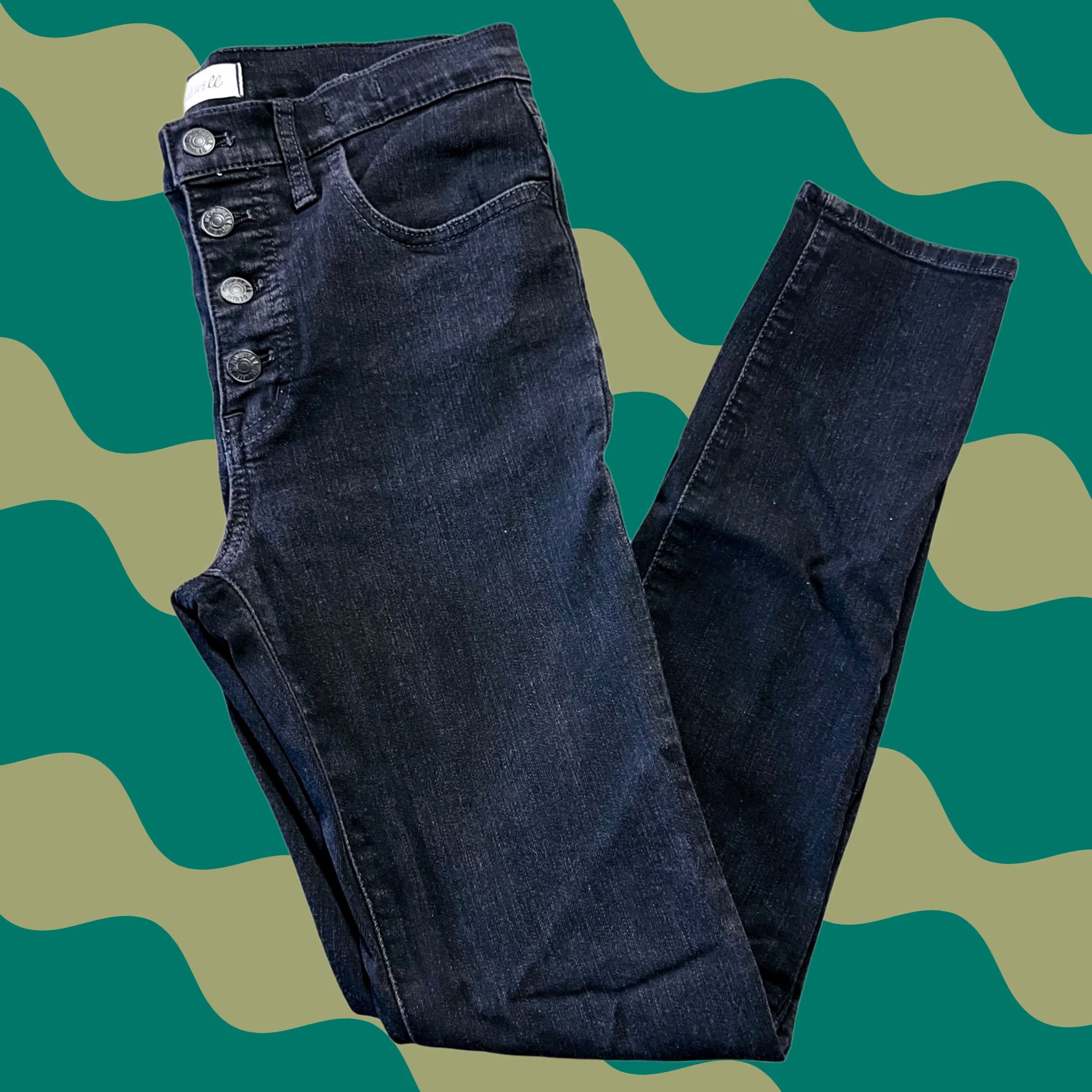 Madewell Madewell 9" Mid Rise Black Skinny Button Up Jeans Ankle Women's Casual 27 Size 27" / US 4 / IT 40 - 1 Thumbnail