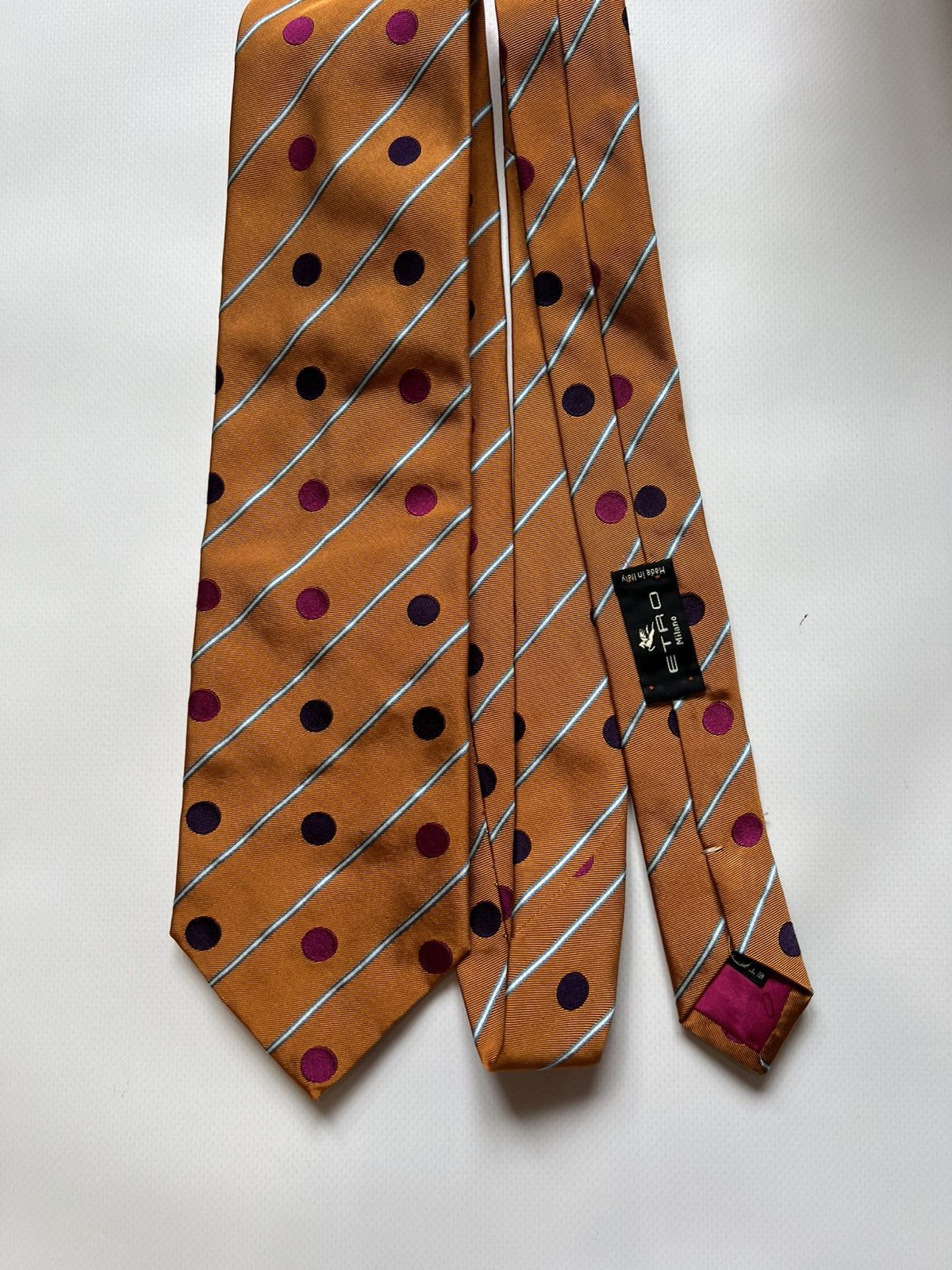 Etro Etro Milano Silk Tie Mens Classic Orange Size ONE SIZE - 2 Thumbnail