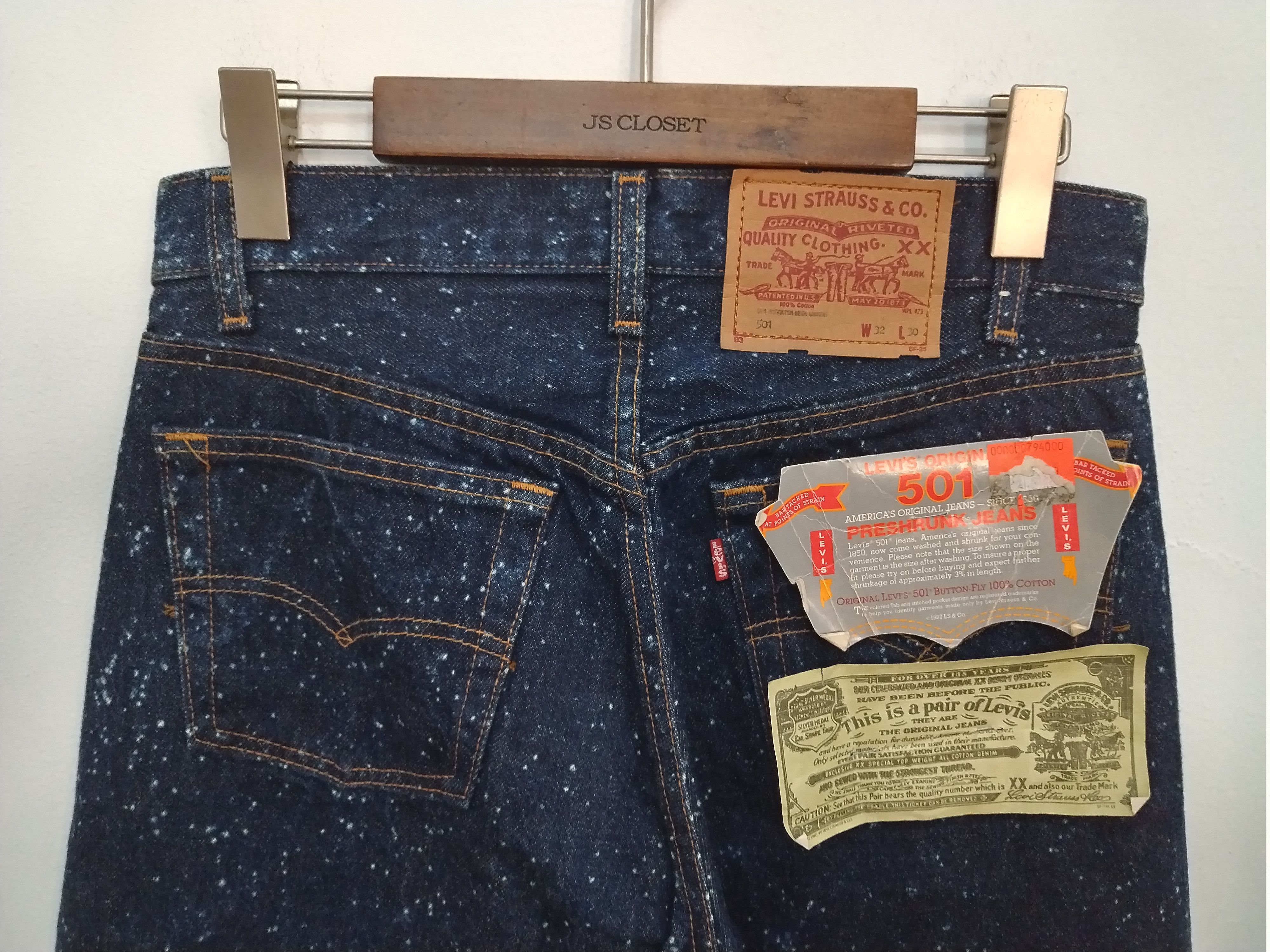 Levi's 🔥AUTHENTIC SNOW WASH NOS VTG LEVIS 501 INDIGO DENIM Size US 32 / EU 48 - 17 Thumbnail