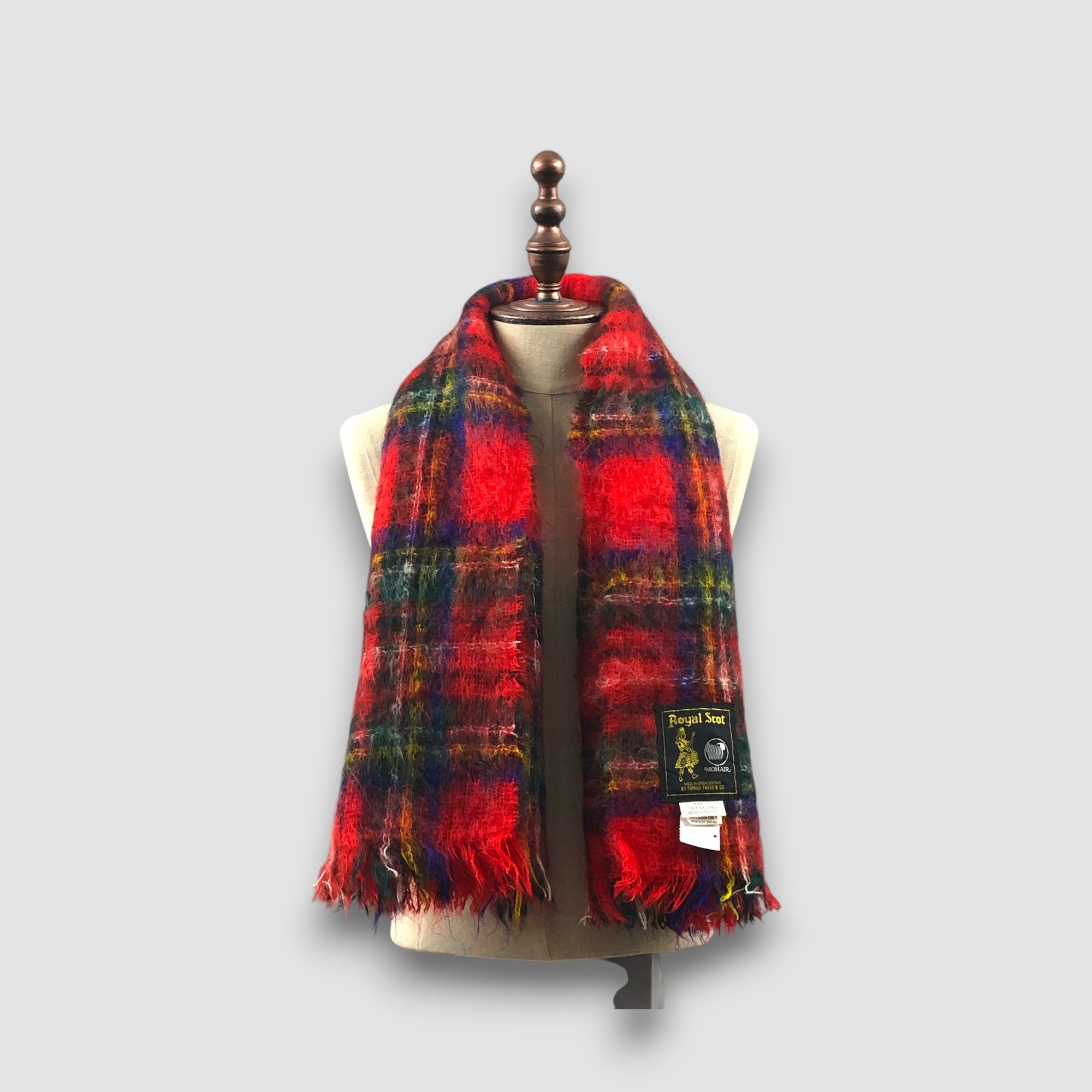 Japanese Brand Vintage Royal Scot Scarf Muffler Wool Mohair Plaid Scarves Size ONE SIZE - 1 Thumbnail