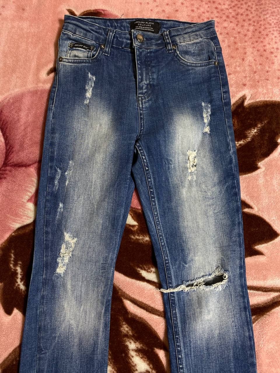Philipp Plein Vintage Skull Denim Philipp Plein Distressed Fabric Style Size US 27 - 11 Thumbnail