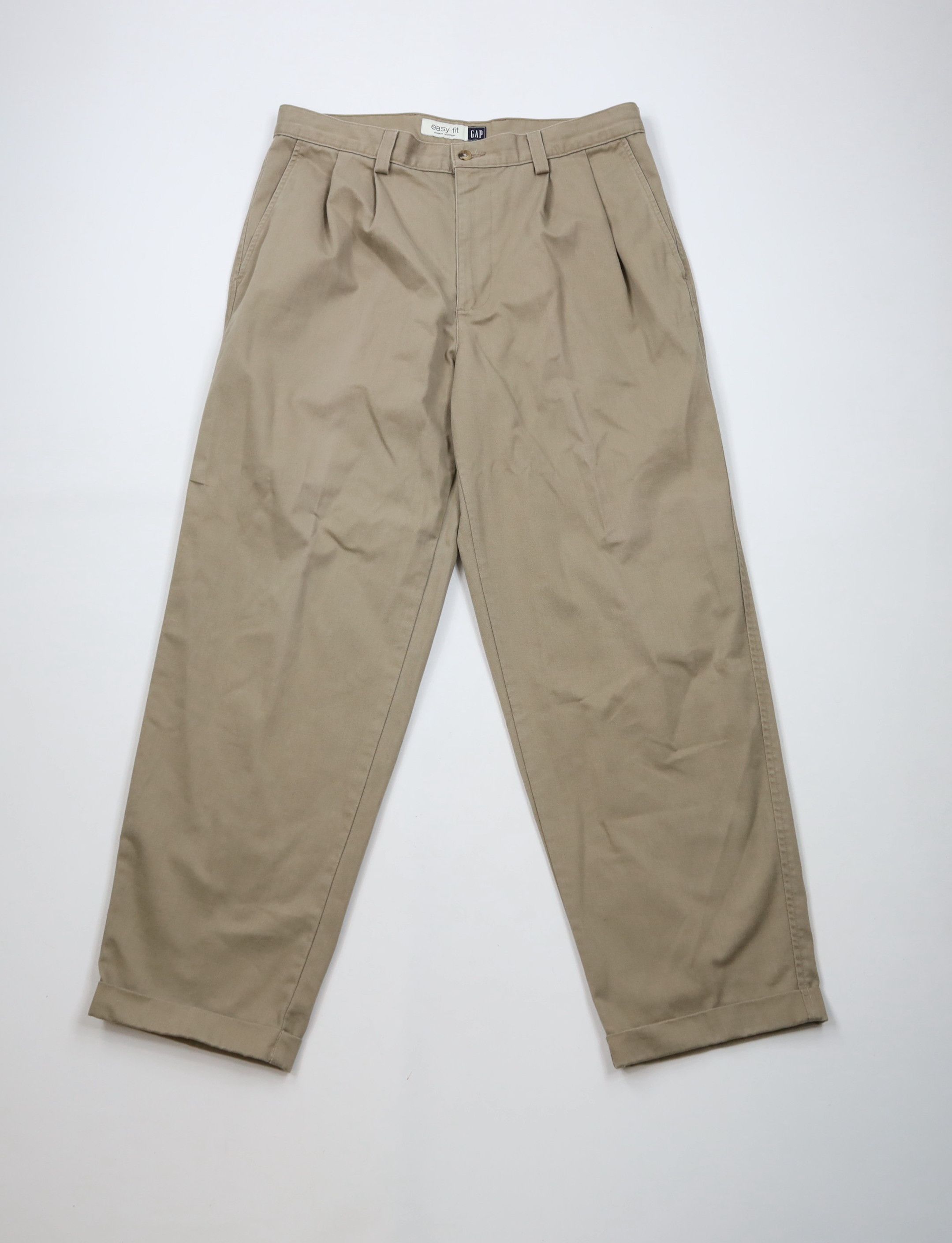 Gap × Vintage Vintage 90s Gap Fit Relaxed Pleated Cuffed Chino Pants USA Size US 36 / EU 52 - 1 Thumbnail
