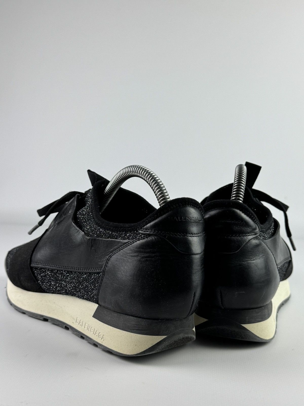 Balenciaga Balenciaga Black Glitter Runners Leather Low Top Sneakers Size US 9 / IT 39 - 8 Thumbnail