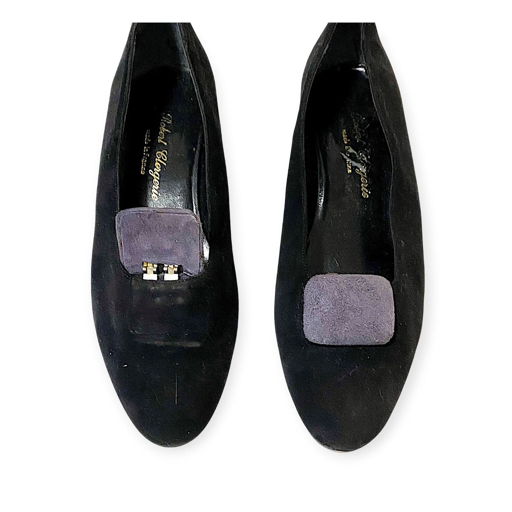 Robert Clergerie 1990s Clergerie Suede Pumps w/ Removable Ornament Sz 7 Size US 7 / IT 37 - 12 Thumbnail