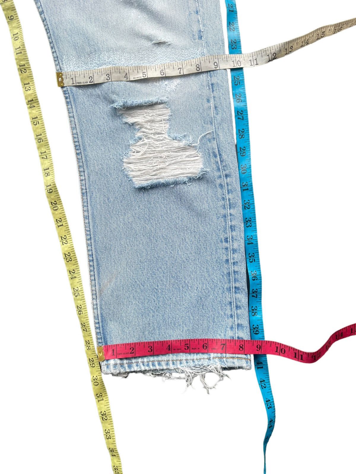 Levi's Vintage 1997 Levis 501 e Distresed Denim Size US 35 - 16 Thumbnail