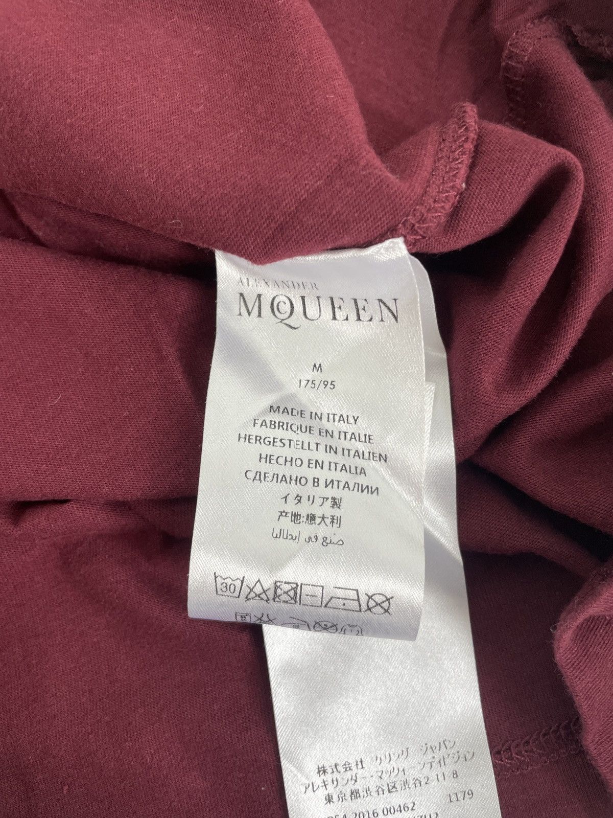 Alexander McQueen Alexander Mc queen t-shirt bordeaux Size US M / EU 48-50 / 2 - 5 Thumbnail