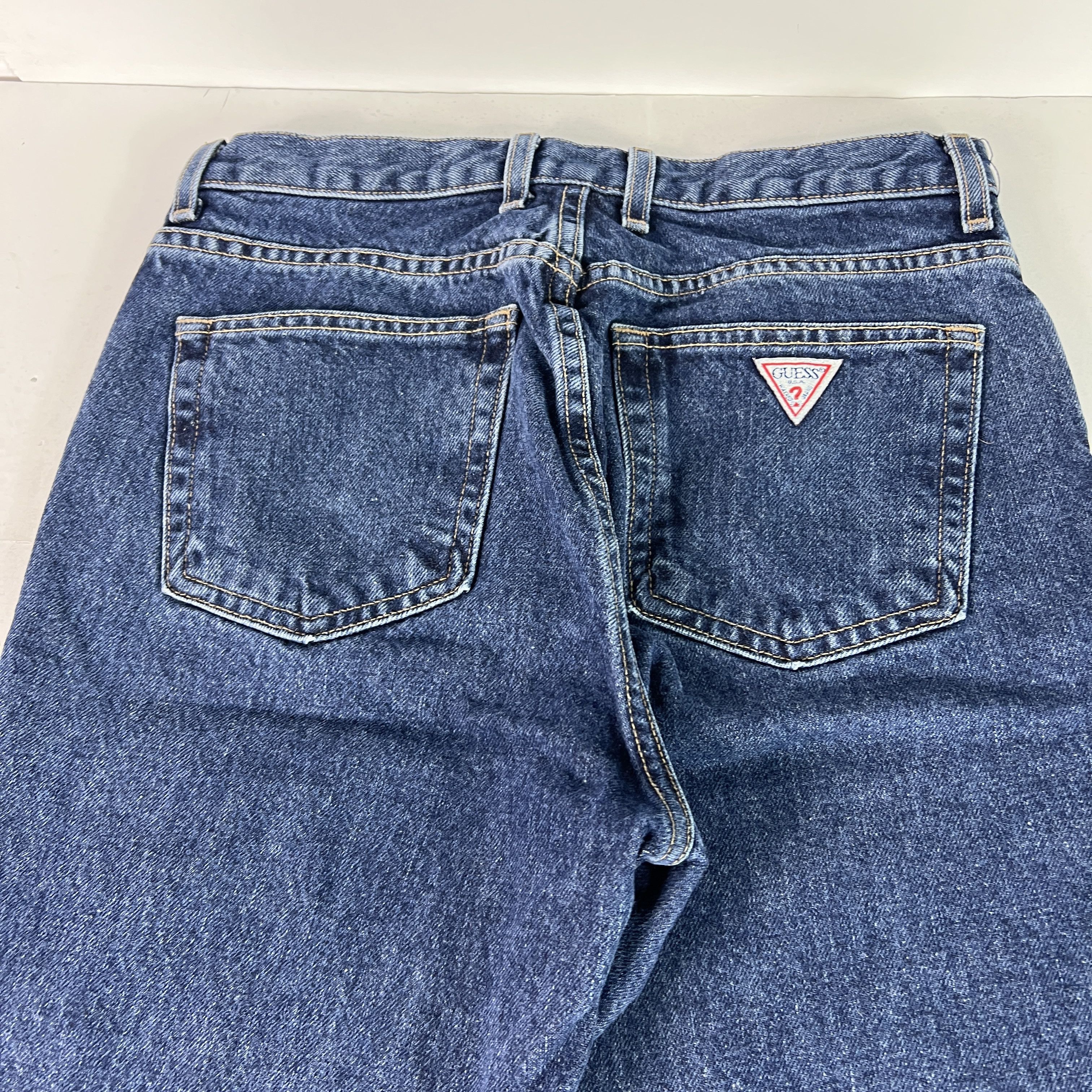 Guess VTG 90s Guess Jeans High Rise Straight Narrow Leg Blue Denim Size 30" / US 8 / IT 44 - 10 Thumbnail