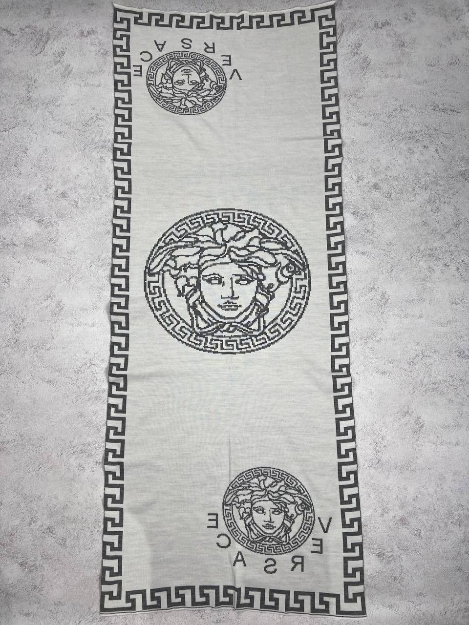 Versace VERSACE Scarf Grey Medusa Head Logo Greek Key Greca Border Size ONE SIZE - 3 Thumbnail