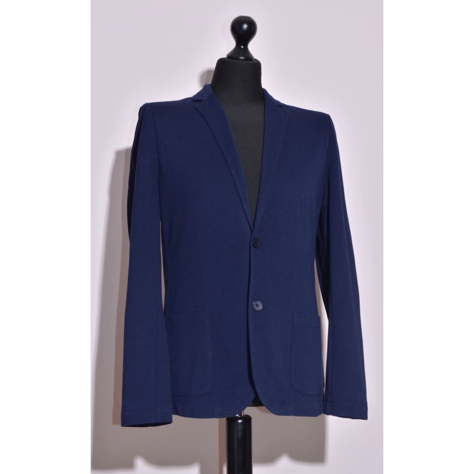 Vintage FALCONERI Men's Lightweight Blazer Jacket Cotton Navy Blue with Pockets 50 / M Blazer Jacket Mens Cotton Navy Blue Pockets 50 M Size 50R - 2 Thumbnail