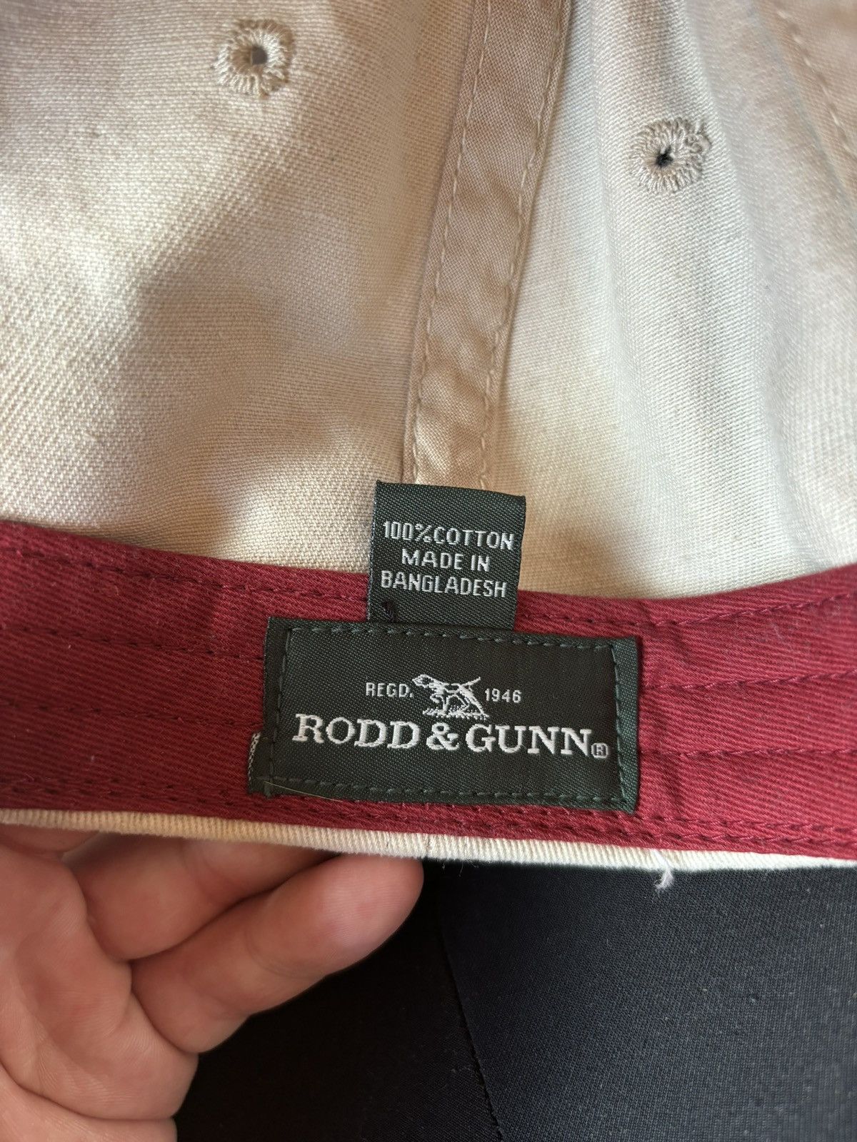 Rodd & Gunn Rodd & Gunn White and Burgundy Hat Size ONE SIZE - 3 Thumbnail