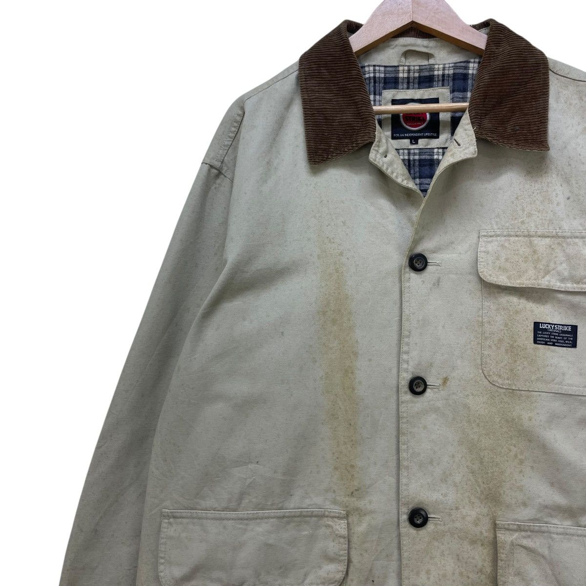 Carhartt 💥Vintage Lucky Strike Workwear Trashed Blanket Jacket Size US L / EU 52-54 / 3 - 4 Thumbnail