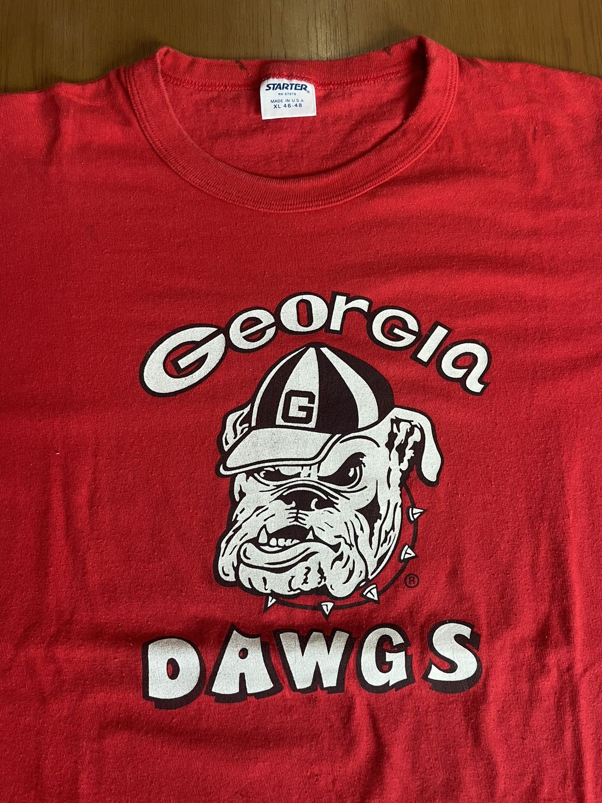 Starter Vintage Georgia DAWGS 80’s Team STARTER Tshirt Size US XL / EU 56 / 4 - 5 Thumbnail