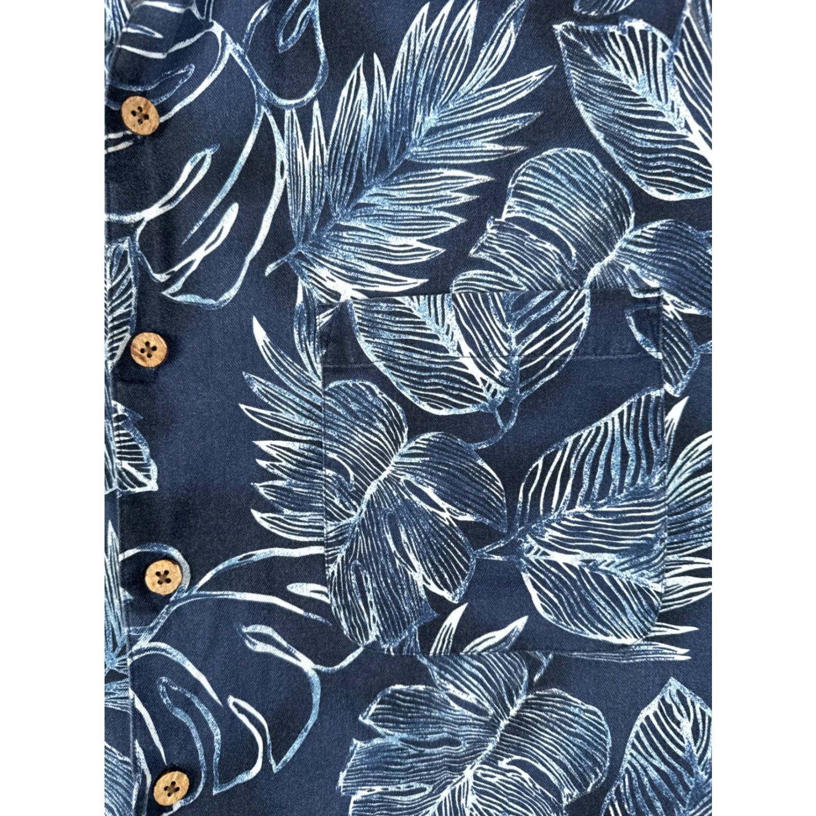 Vintage Caribbean Shirt Men XL Blue Floral Leaf Silk Blend Hawaiian Button Up Size US XL / EU 56 / 4 - 6 Thumbnail