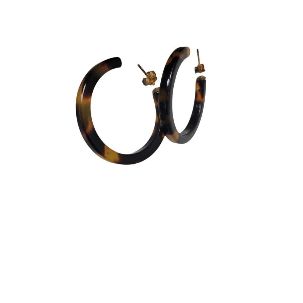 Other Simone Smith Women's Medium Tortoise Shell Look Earrings. Size ONE SIZE - 4 Thumbnail