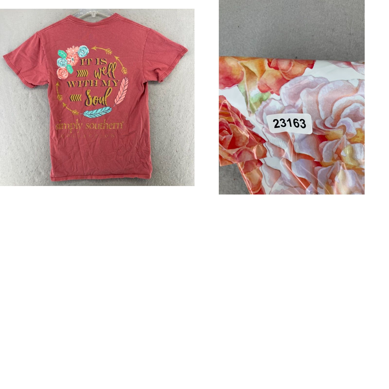 Vintage Simply Southern TShirt Womens Small Pink Floral Feather Faith Crew Neck Short Sleeve Casual Cotton Jersey Size S / US 4 / IT 40 - 8 Thumbnail