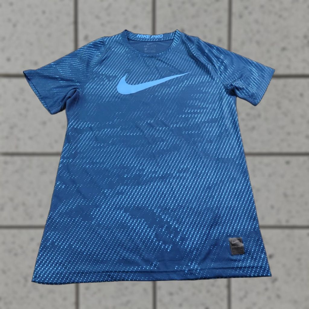 Nike Nike Pro T-Shirt Womens XL Blue Center Swoosh Drifit Performance Athletic Stretch Size XL / US 12-14 / IT 48-50 - 1 Thumbnail