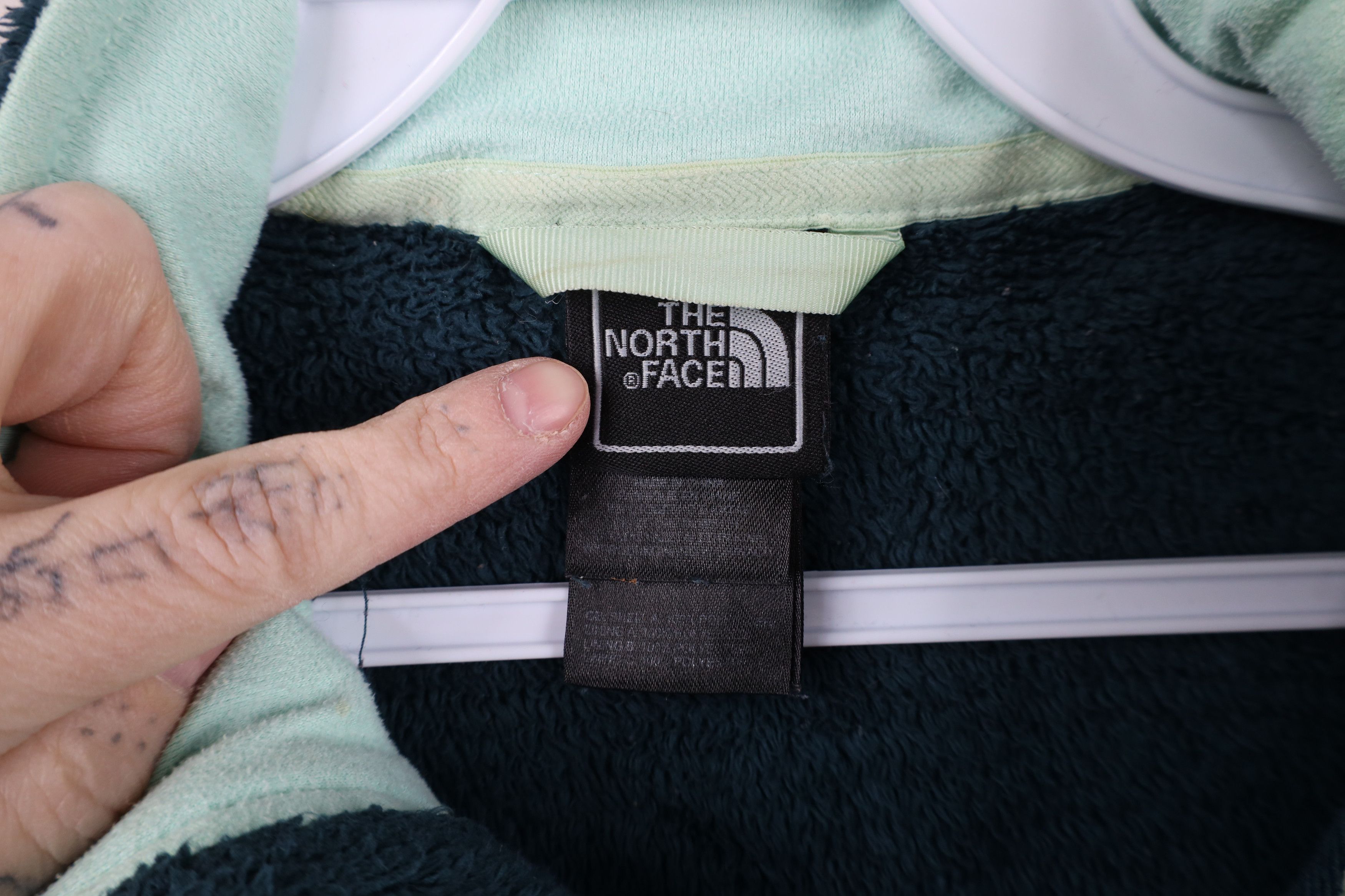 The North Face × Vintage Vintage The North Face Spell Fuzzy Shag Fleece Jacket Teal Size XS / US 0-2 / IT 36-38 - 5 Thumbnail