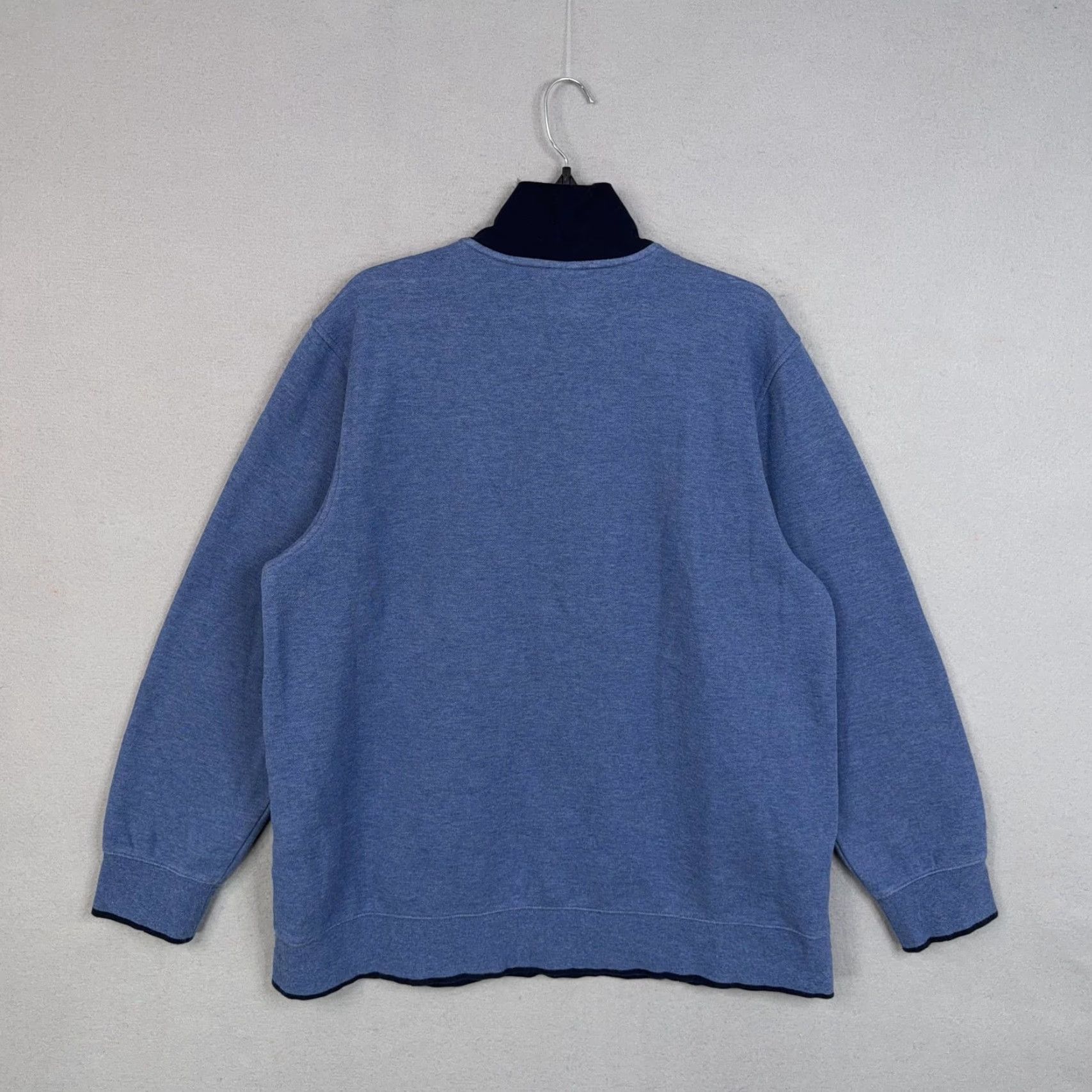 Brooks Brothers Brooks Brothers Sweatshirt Mens 2XL Blue 1/4 Zip Mock Neck Fleece Pullover Logo Size US XXL / EU 58 / 5 - 6 Thumbnail