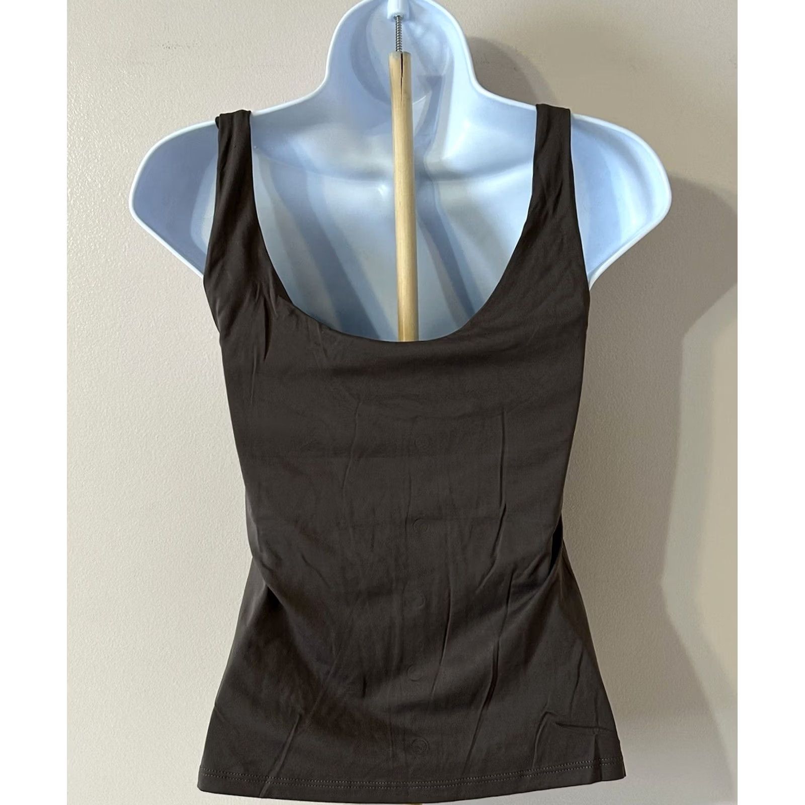 H&M H&M Tank Women Size S Brown Sleeveless Shirt, Slim Fit, Scoop Neck, Polyester Blend, Casual Top Size S / US 4 / IT 40 - 3 Thumbnail