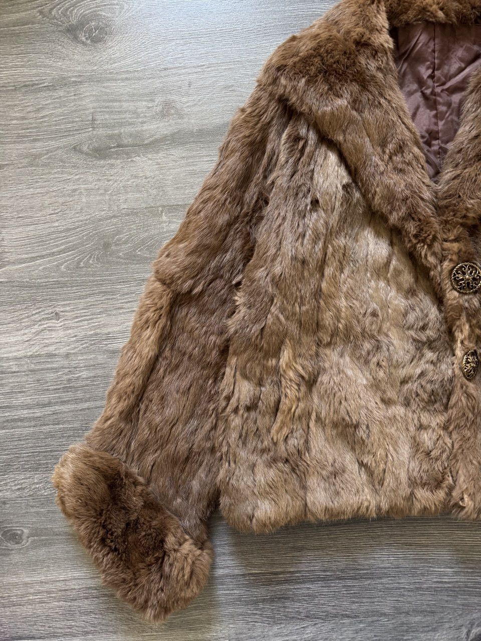 Vintage Vintage Real Fur Rabbit Brown Coat Jacket Size M / US 6-8 / IT 42-44 - 3 Thumbnail