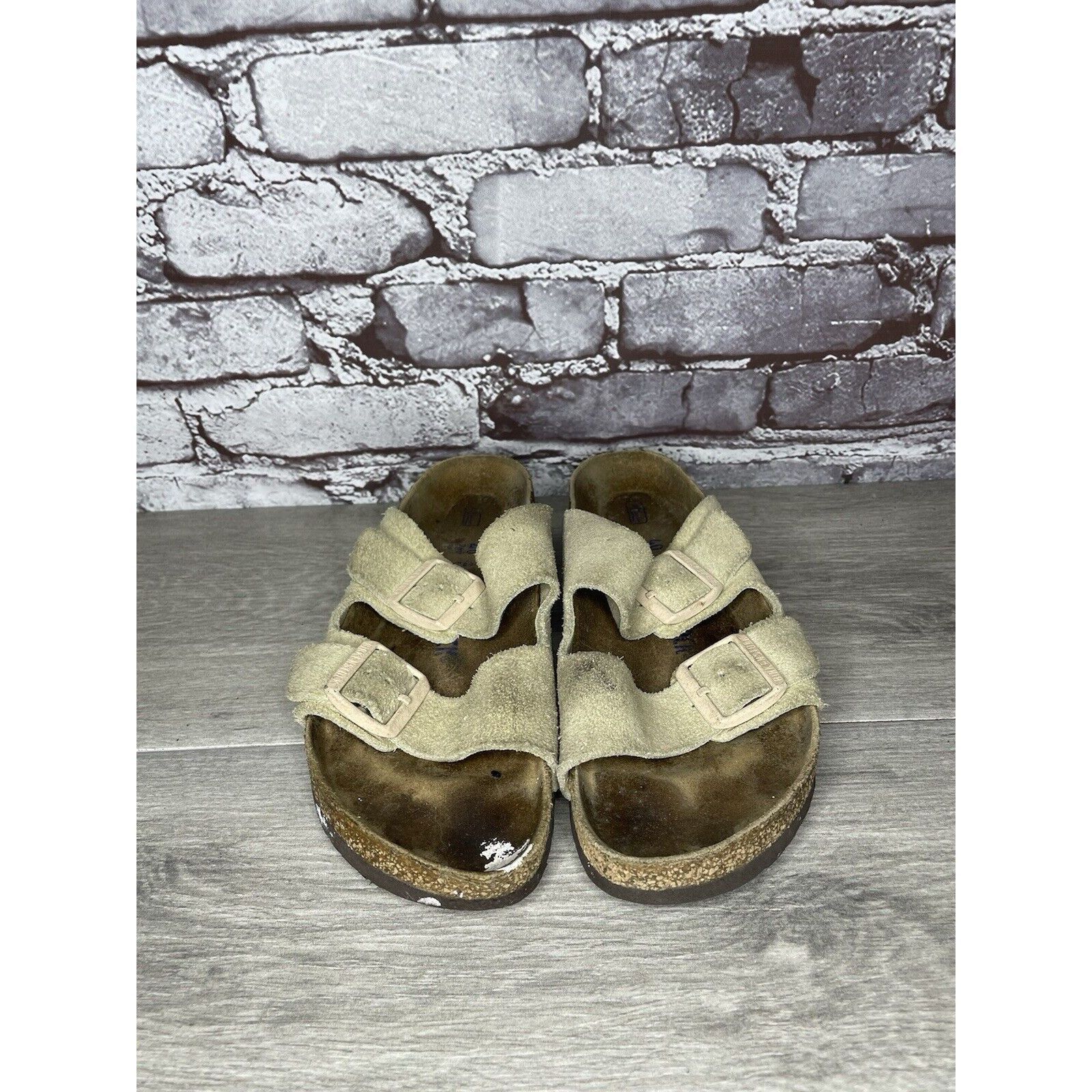 Birkenstock Birkenstock Arizona SOFT FOOTBED Beige Suede Leather Sandals Size US 10 / IT 40 - 2 Thumbnail