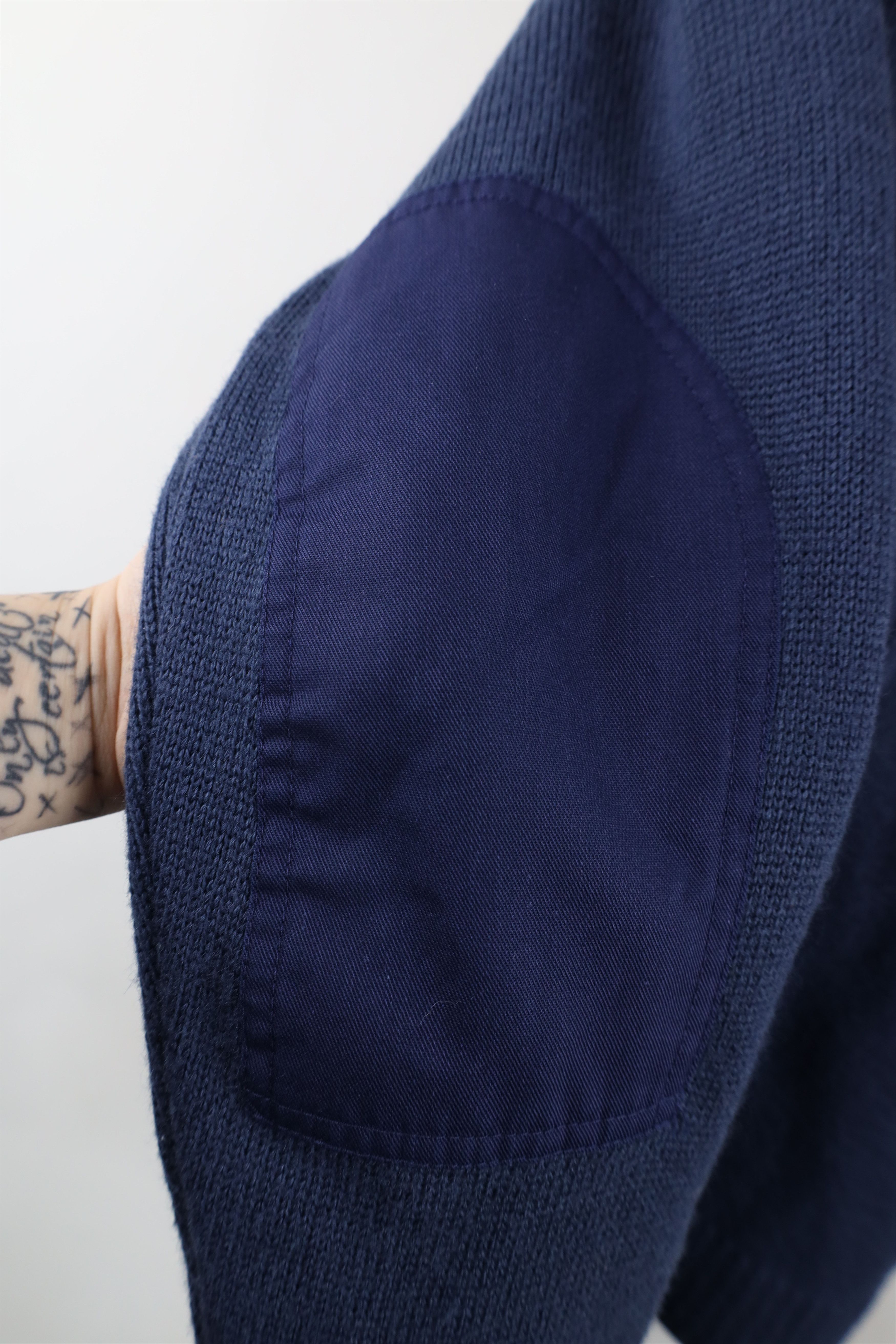 Vintage Vintage 90s Knit Military Commando Cardigan Sweater Blue USA Size US S / EU 44-46 / 1 - 6 Thumbnail
