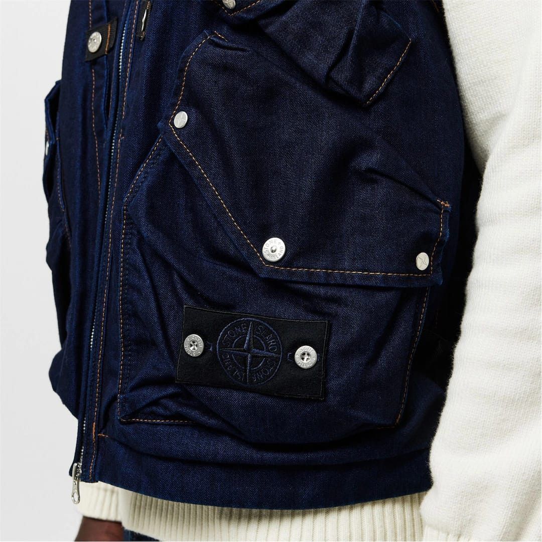 Stone Island o1g2r1mq0526 Denim Research Sleeveless Gilet in Blue Size US S / EU 44-46 / 1 - 5 Thumbnail
