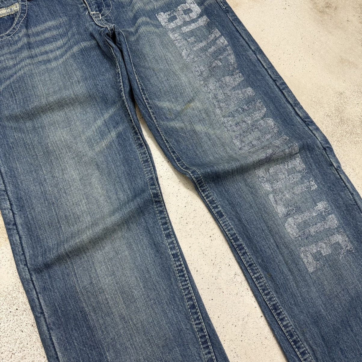 Japanese Brand Vintage Buckle Back Pants Blue Moon Blue Denim Pants Size US 29 - 6 Thumbnail