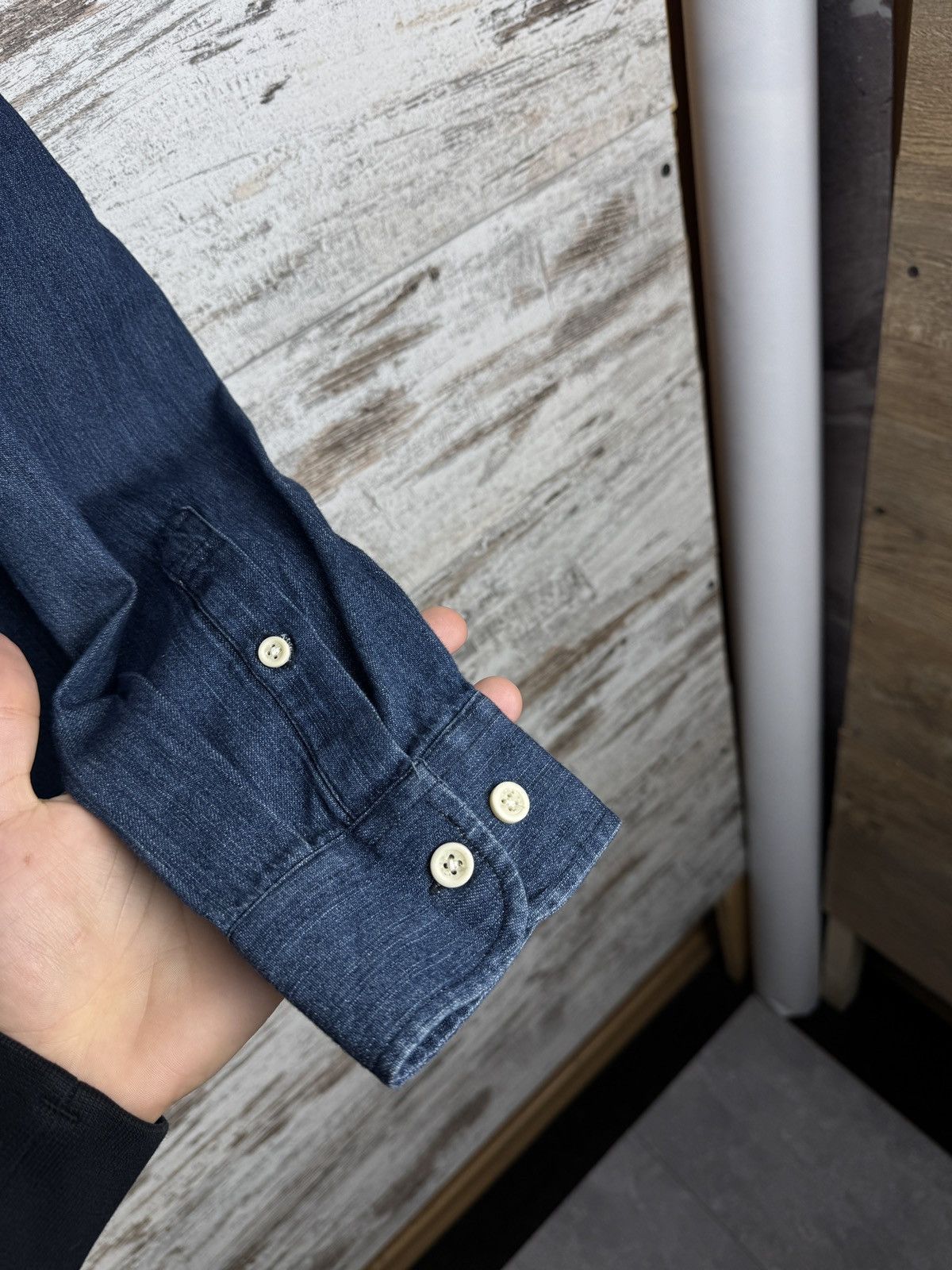 Folk Mens Vintage Folk denim shirts button up jeans blue luxury Size US M / EU 48-50 / 2 - 6 Thumbnail