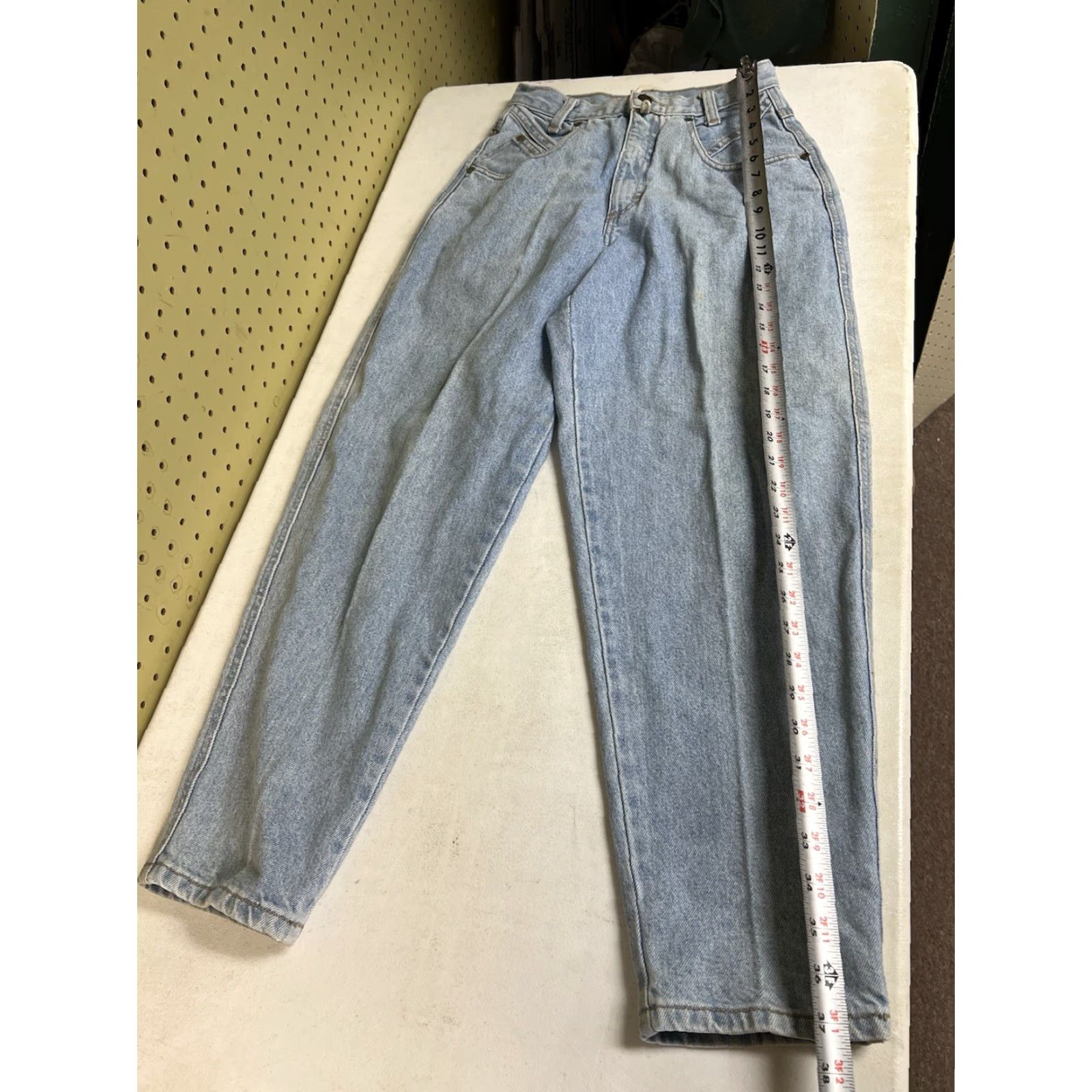 Vintage VINTAGE ZENA Jeans Tapered High Rise Mom Sz 6 Light Wash Blue Denim USA Made Womens Jeans Size 28" / US 6 / IT 42 - 6 Thumbnail