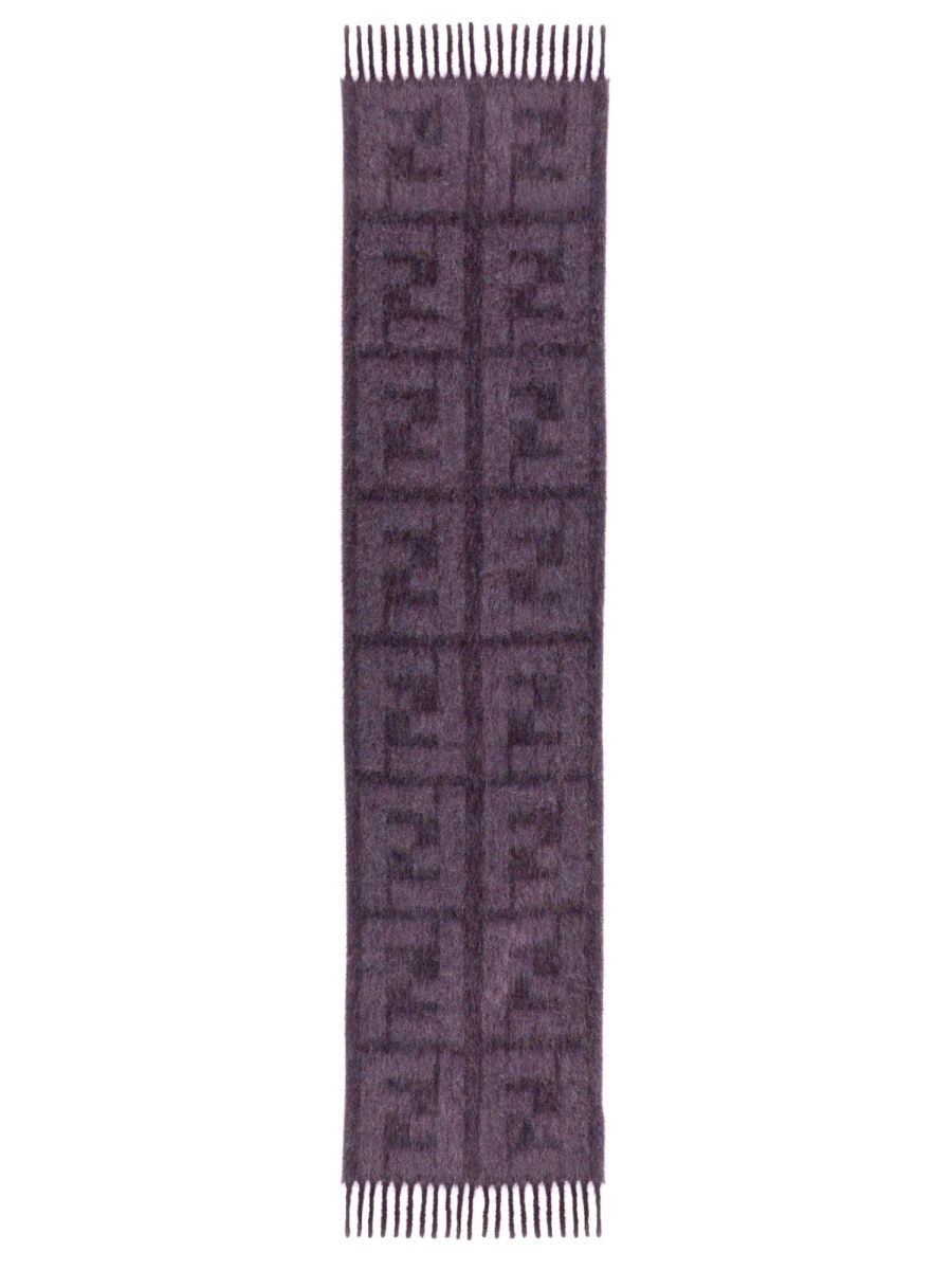Fendi o1s1wg111224 Size: OS / Alpaca Wool Scarf in Purple Size ONE SIZE - 1 Thumbnail