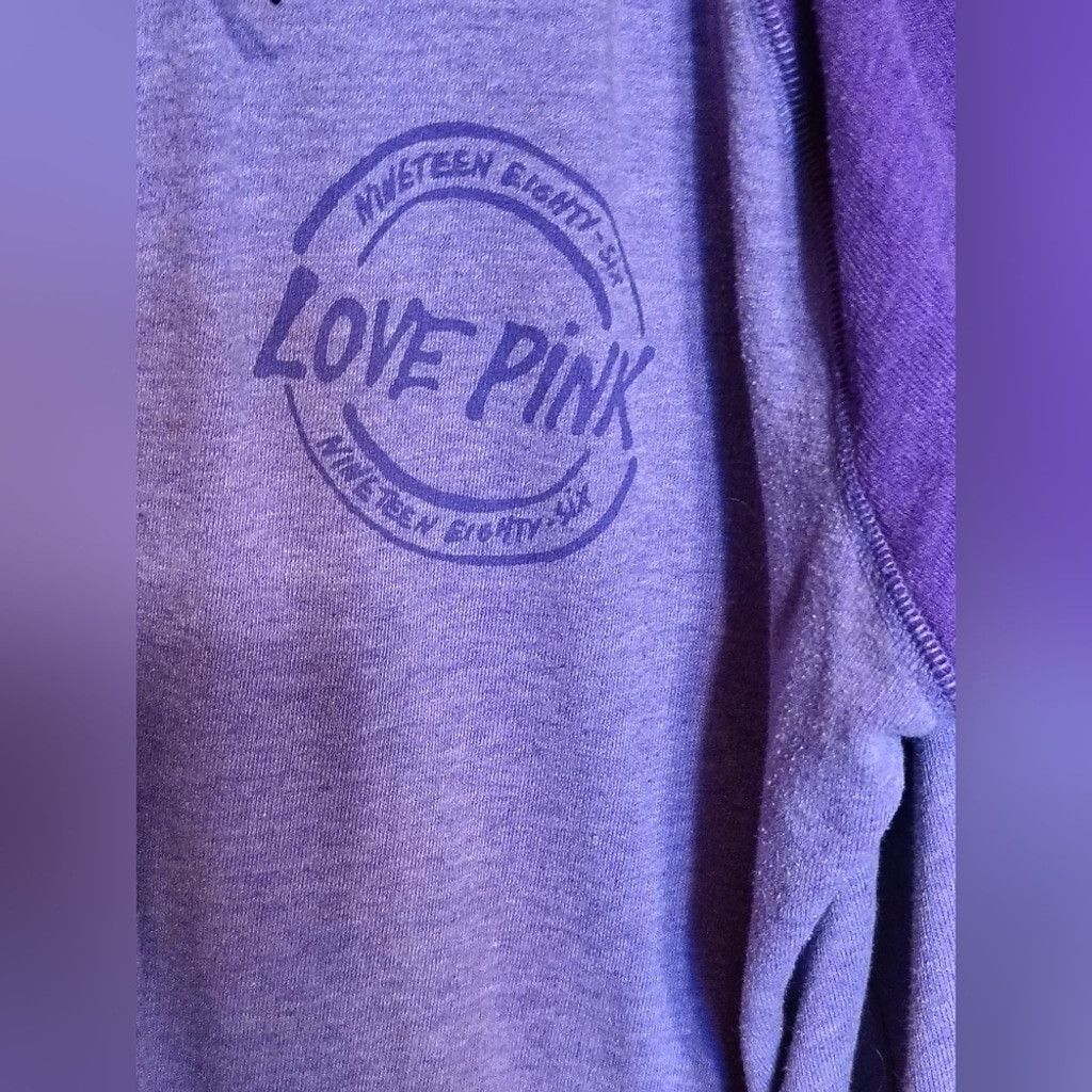 Victoria's Secret PINK by Victoria's Secret Purple Zip-Up Hoodie Size L / US 10 / IT 46 - 2 Thumbnail