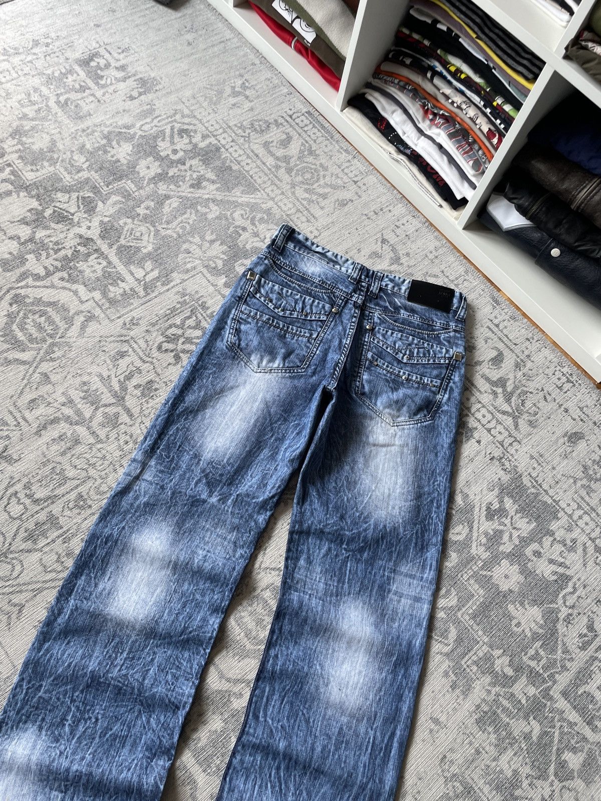Other Vintage Mud washed Flared Jeans Avant Garde Faded Y2K Japan Size US 30 / EU 46 - 6 Thumbnail