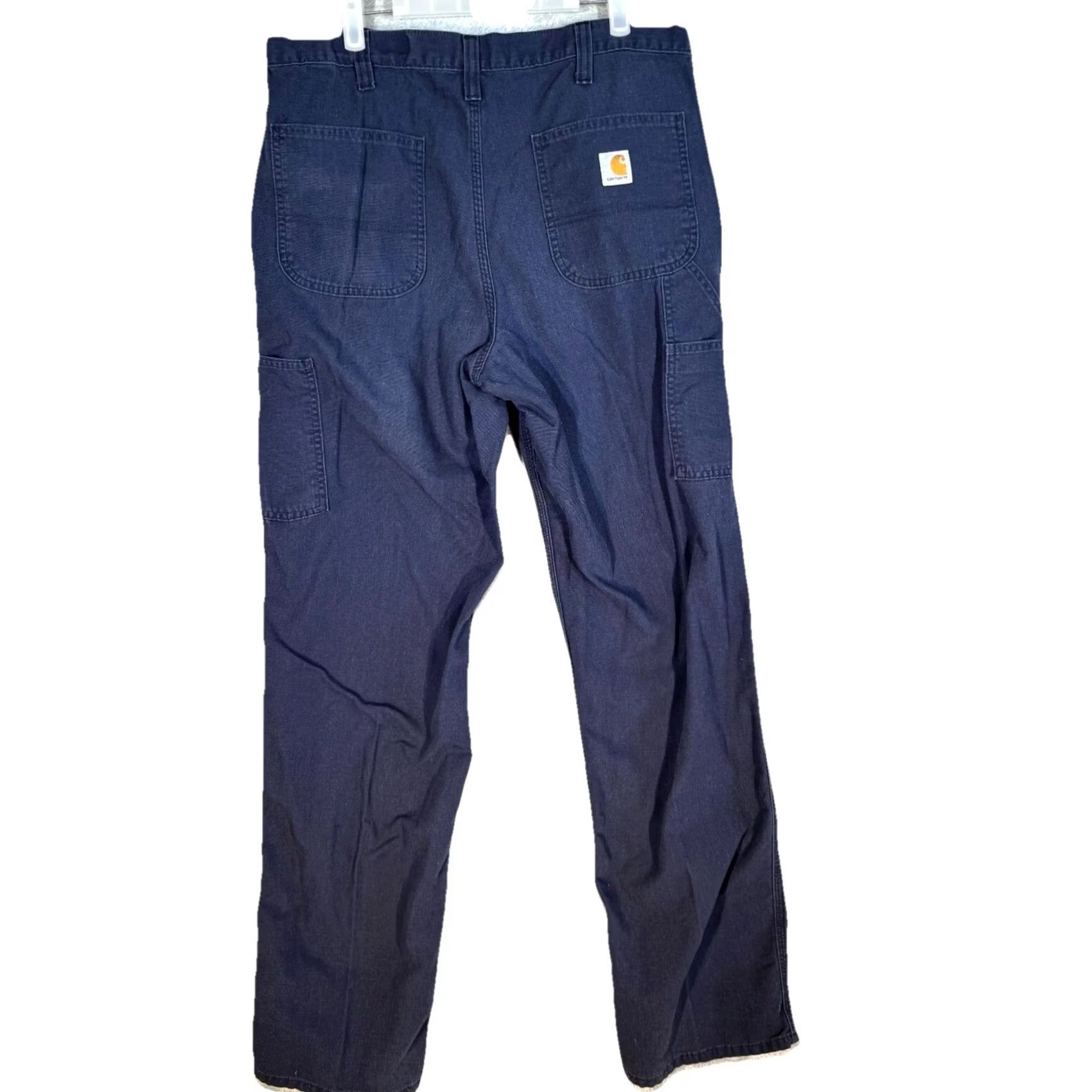 Carhartt VINTAGE Carhartt Carpenter Pants Mens 36x36 Navy Canvas Dungaree Fit Workwear 383-20 Size US 36 / EU 52 - 2 Thumbnail