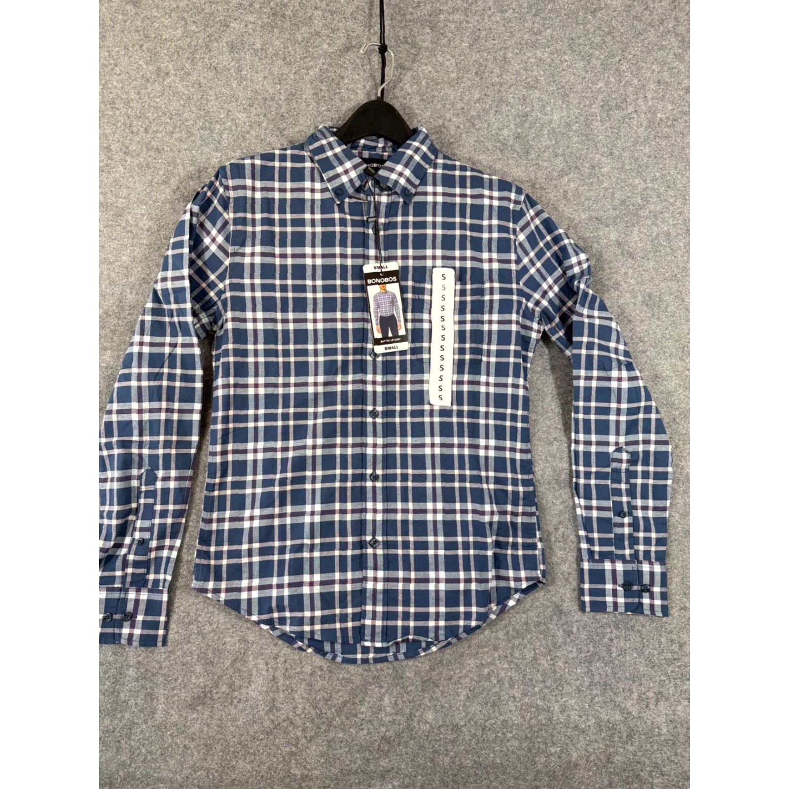 Bonobos Bonobos Button-Up Shirt Mens Small Blue White Plaid Stretch Long Sleeve NWT Size US S / EU 44-46 / 1 - 3 Thumbnail