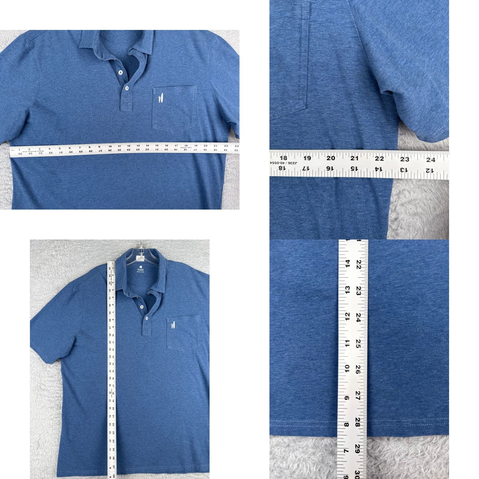 johnnie-O johnnie-O Polo Shirt Men Extra Large Heather Blue Cotton Jersey Short Sleeve Shirt XL Blue Polo Modern American Sports Mens - Size US XL / EU 56 / 4 - 8 Thumbnail