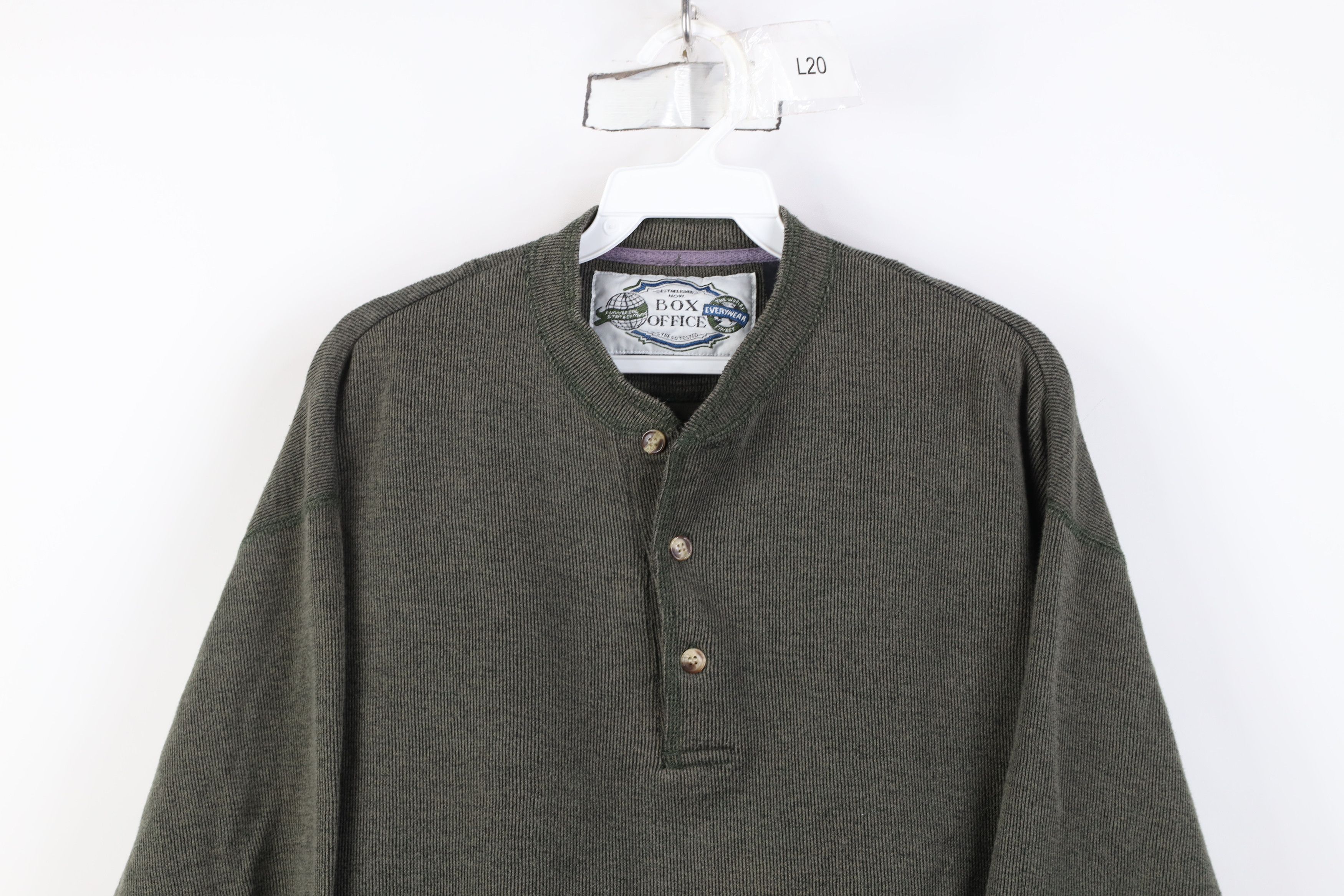 Vintage Vintage 90s Streetwear Knit Long Sleeve Henley T-Shirt Size US L / EU 52-54 / 3 - 2 Thumbnail