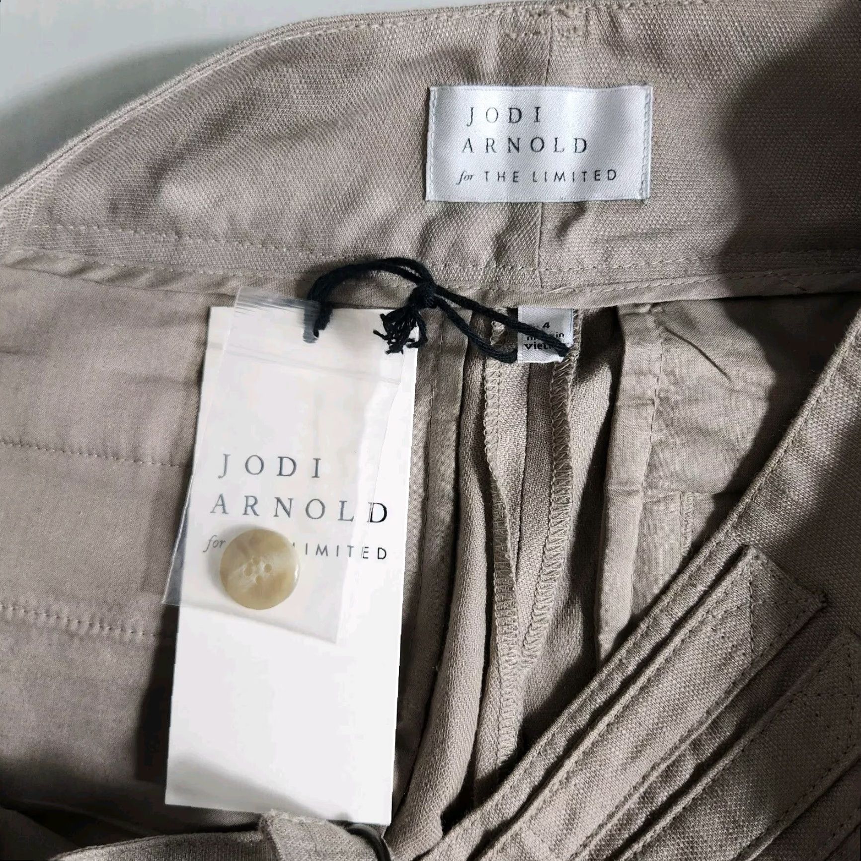 Vintage The Limited Jodi Arnold x High Rise Pleated Linen Blend Shorts-Size 4 (NWT) Size 27" / US 4 / IT 40 - 7 Thumbnail