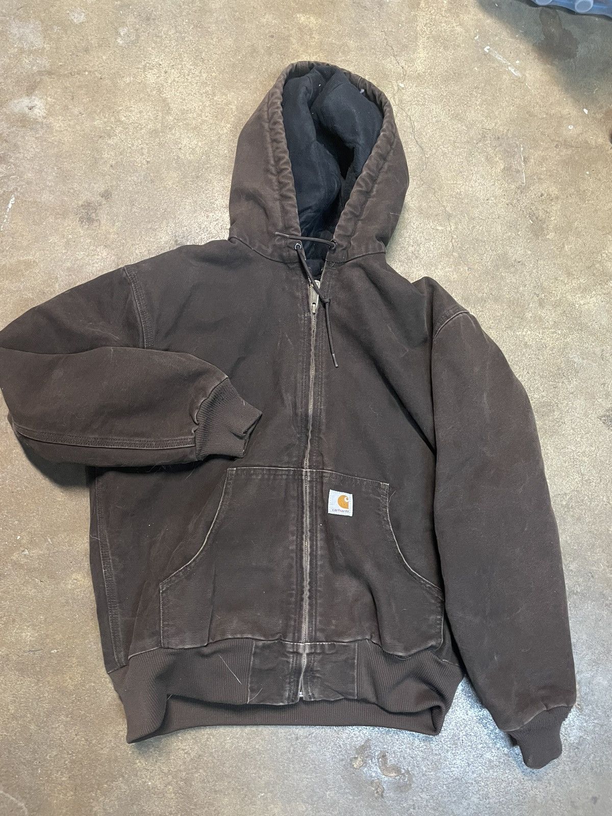 image of Carhartt Detroit Hooded Jacket in Brown, Men's (Size Medium)