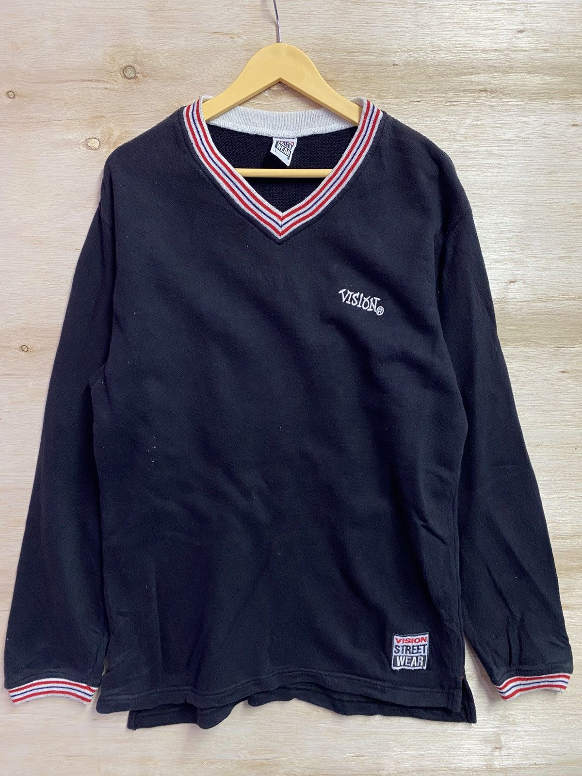 Vision Streetwear black Vision Street Wear v-neck long sleeve sweatshirt. Size US XL / EU 56 / 4 - 1 Thumbnail